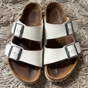 White Birkenstock Slides Women’s 38